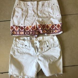 Pair of white shorts. Fits sizes XS/S